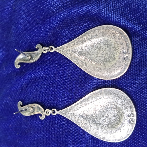 Tear Drop Dangle Earrings Sterling Silver Earrings - Picture 4 of 13